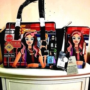 NWT Nicole Lee vintage small tote & wallet set